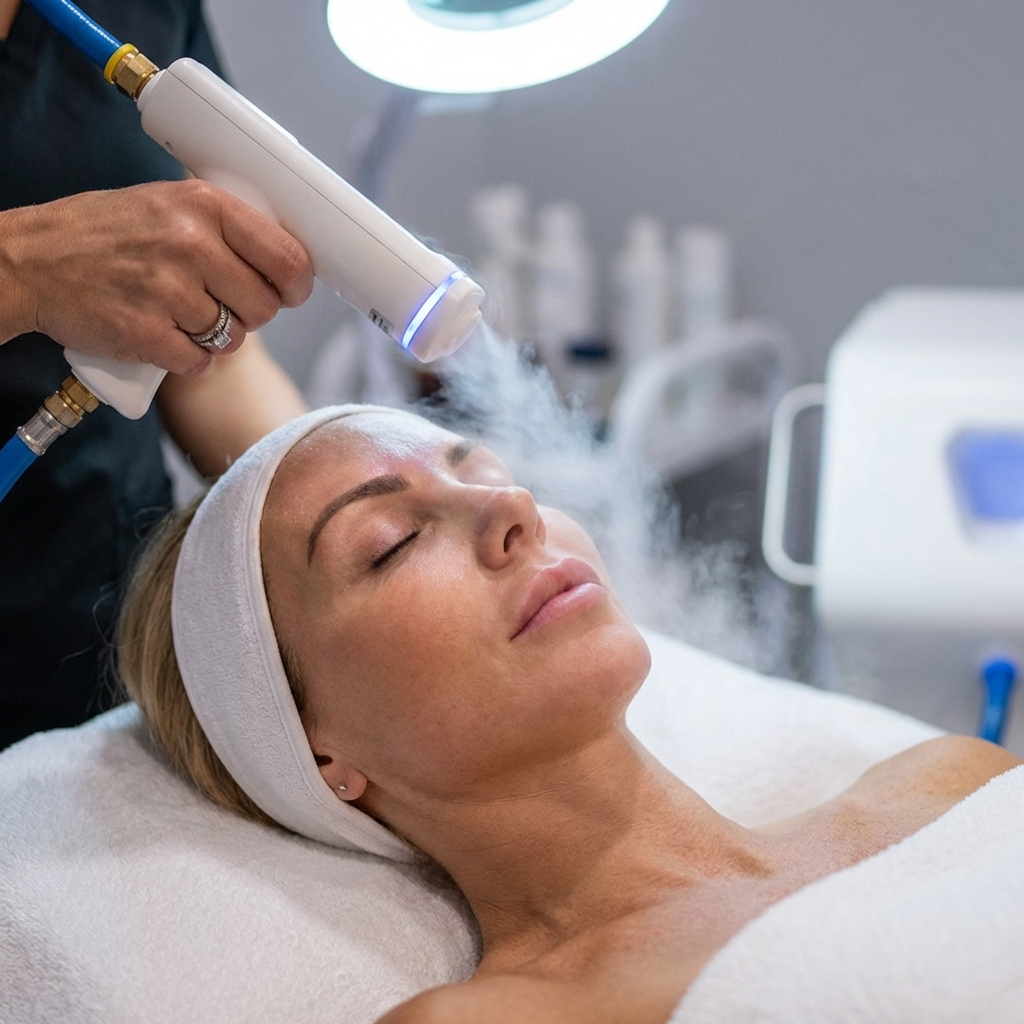 CryoFacial treatment close up